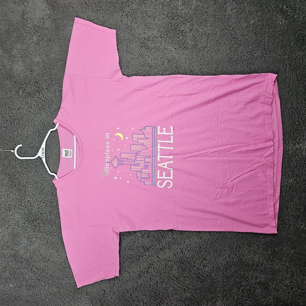 VTG Sleepless in Seattle Movie Pink Promo One Size Sleep Shirt Made‎ in USA